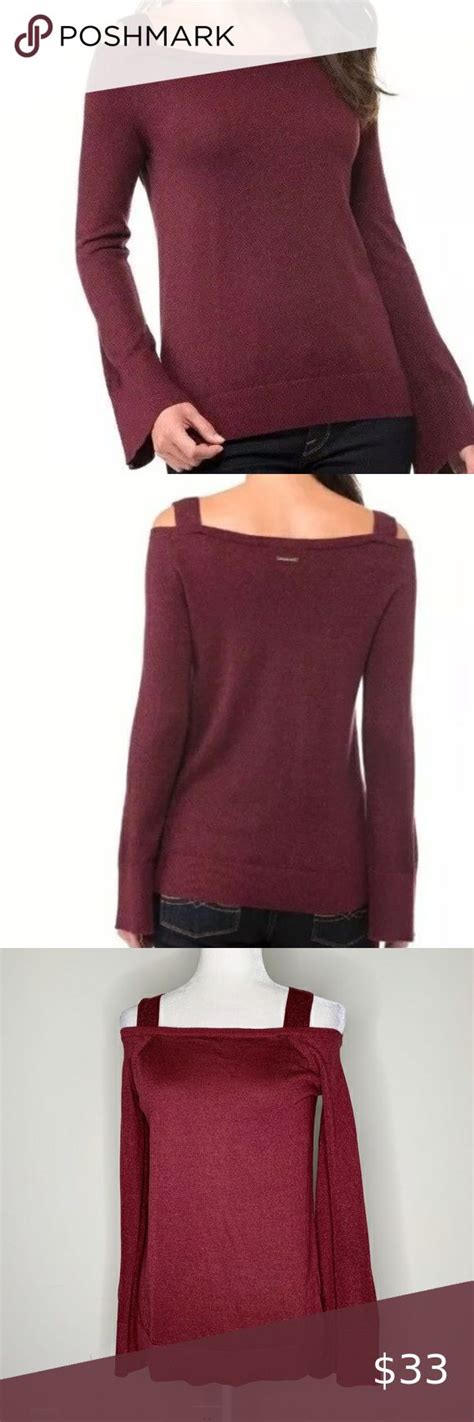 Women's 3/4 Sleeve Size MICHAEL Michael Kors Burgundy 